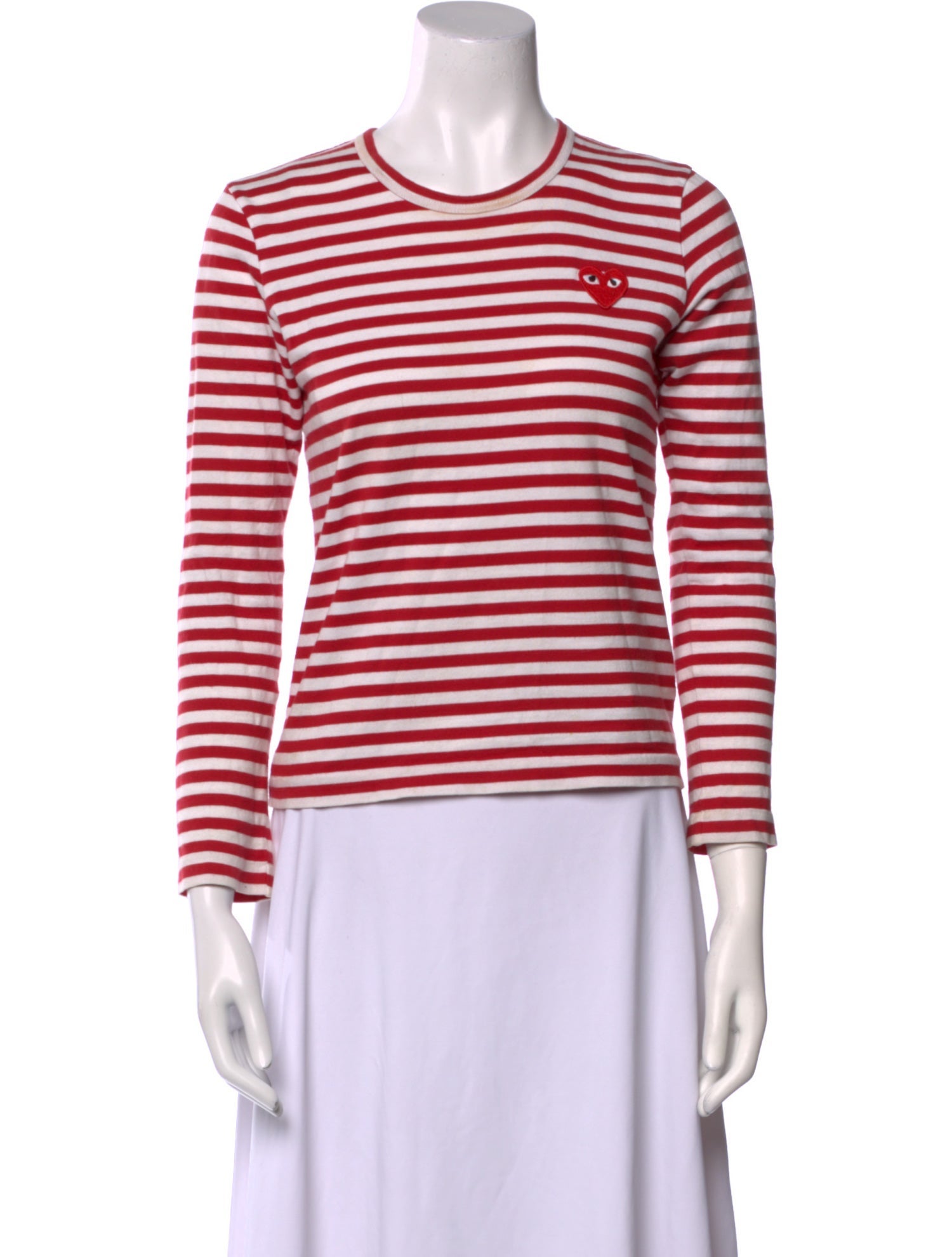 Comme des Garçons Play Striped Crew Neck Top