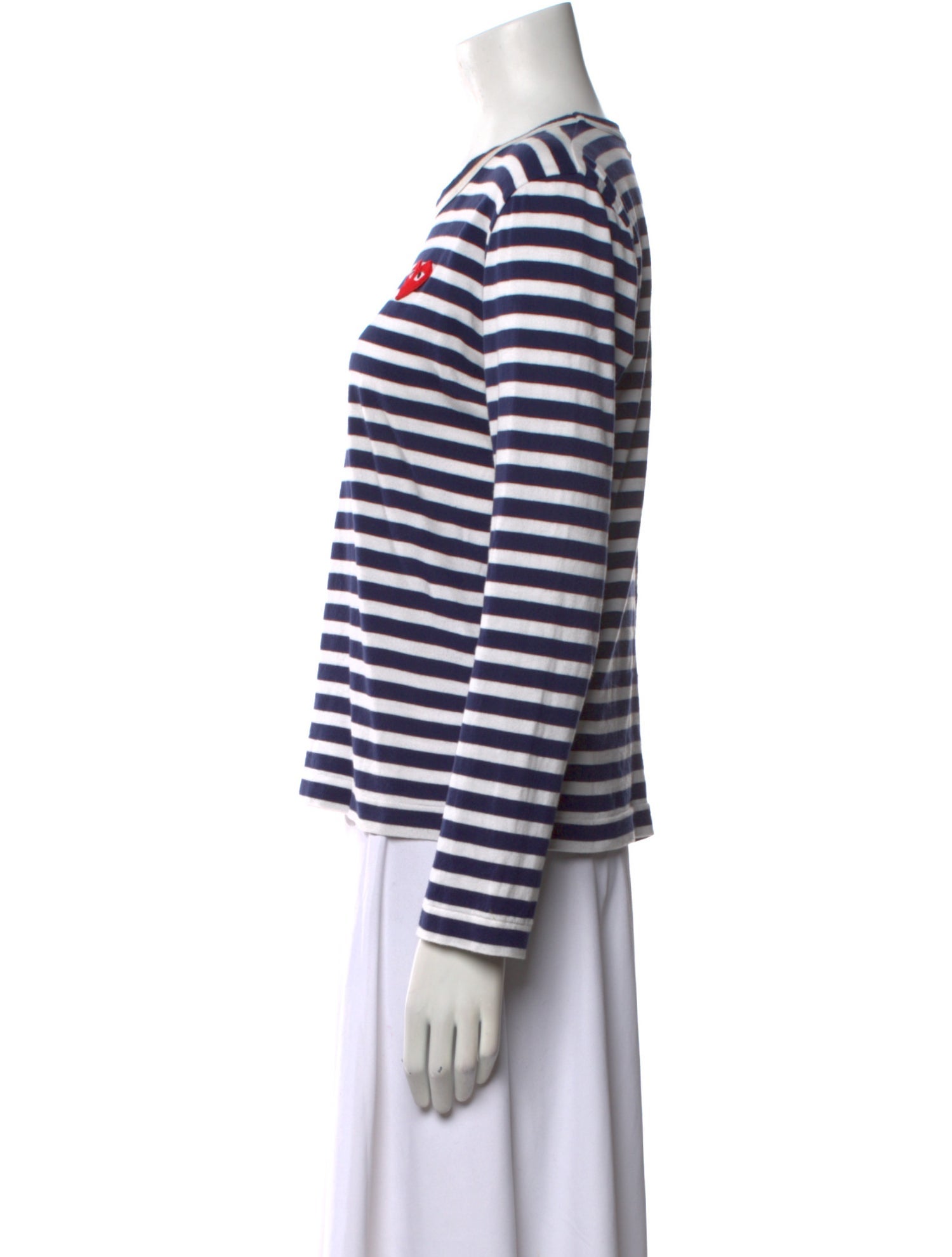 Comme des Garçons Play Striped Crew Neck Top
