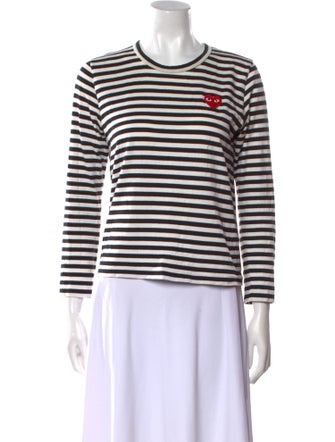 Comme des Garçons Play Striped Crew Neck Top
