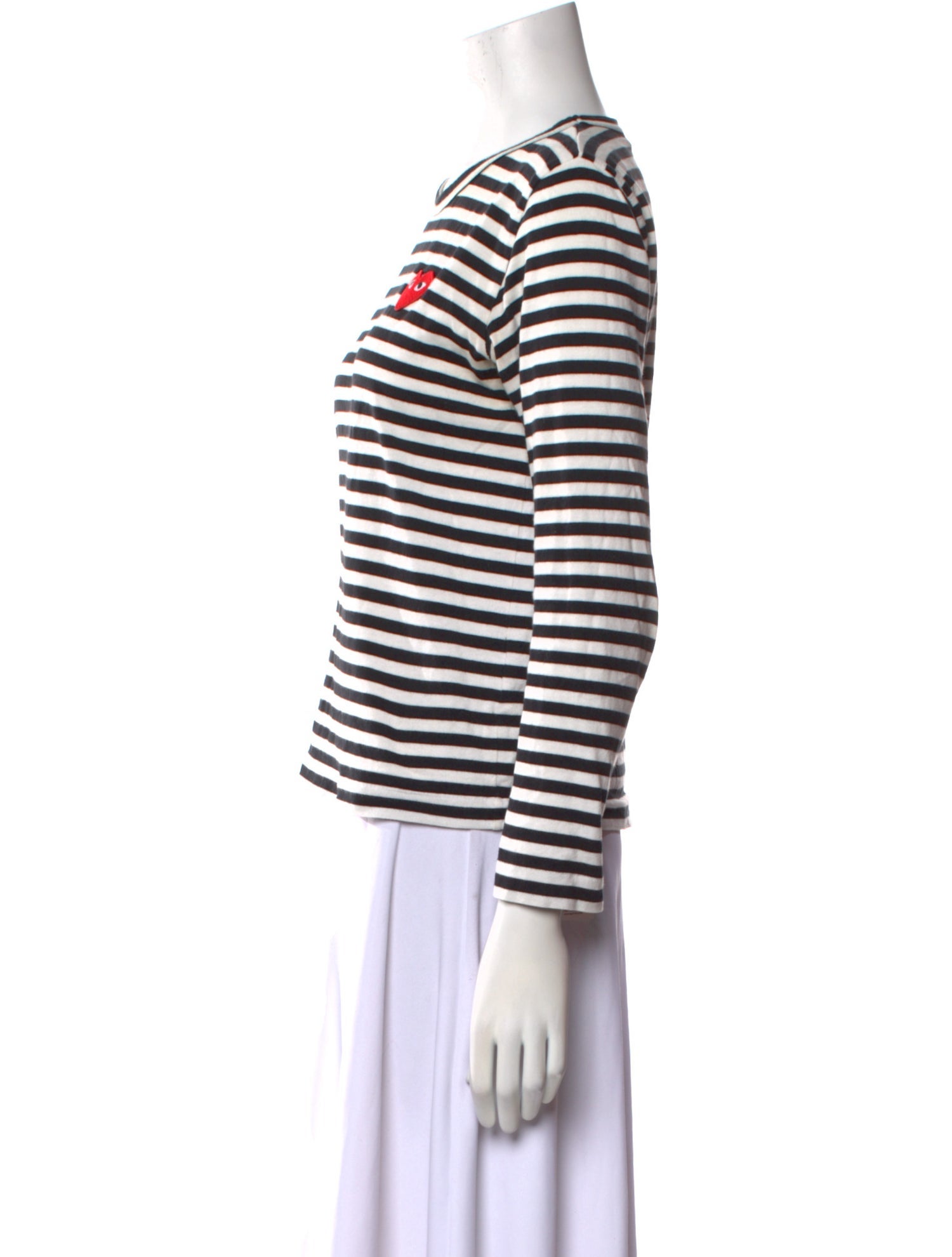 Comme des Garçons Play Striped Crew Neck Top