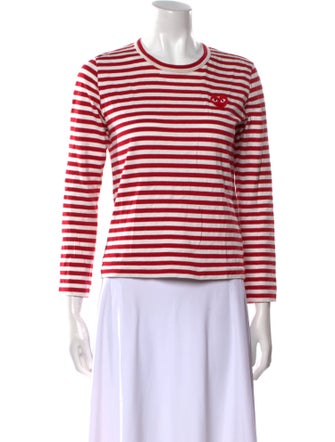 Comme des Garçons Play Striped Crew Neck Top