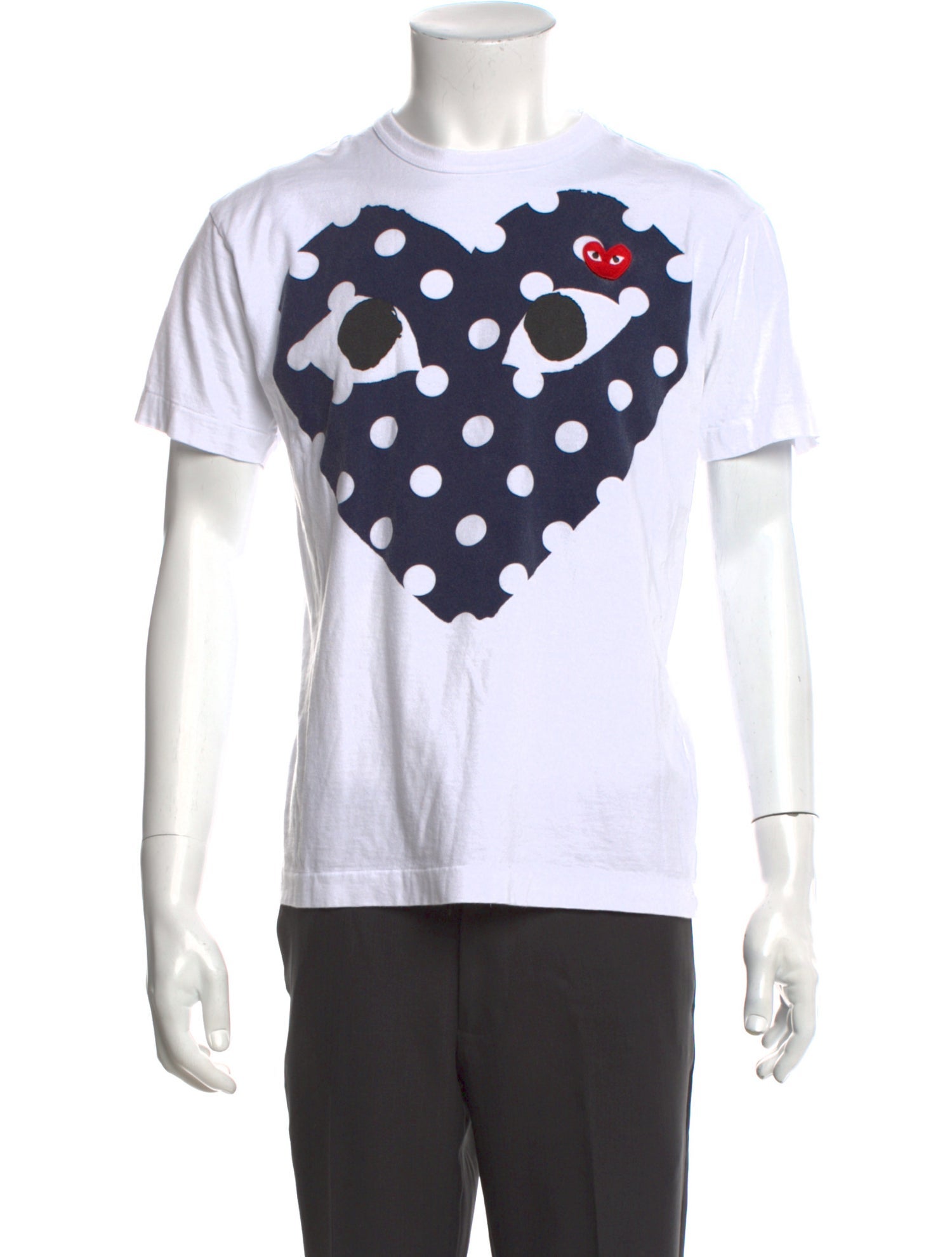 Comme des Garçons Play Polka Dot Print Crew Neck T-Shirt