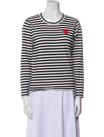 Comme des Garçons Play Striped Crew Neck Top