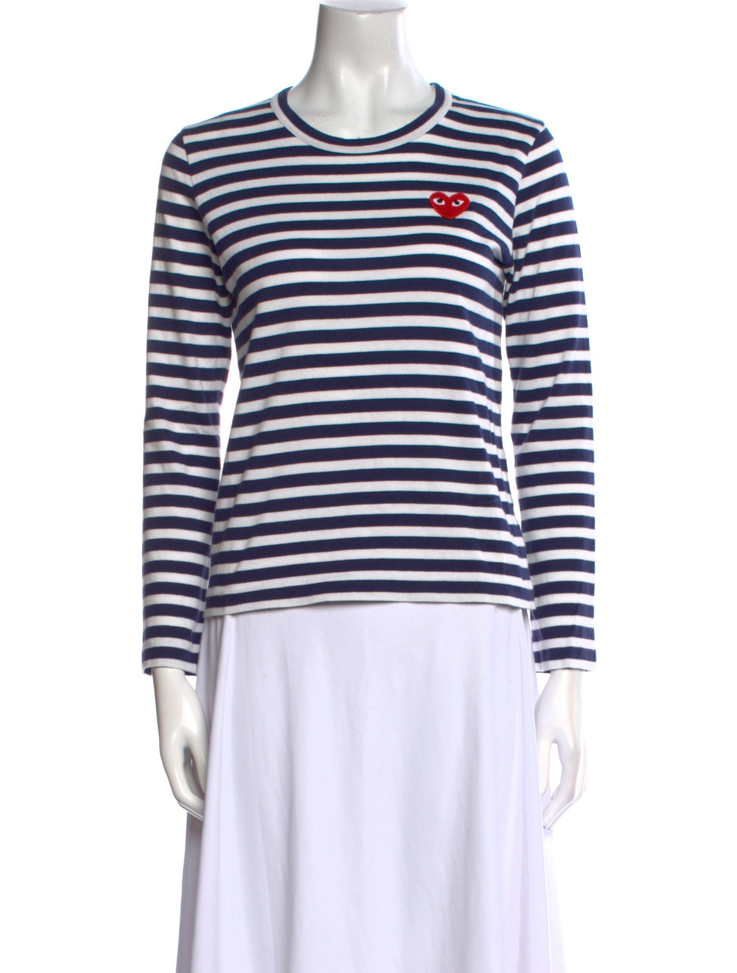 Comme des Garçons Play Striped Crew Neck Top