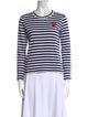 Comme des Garçons Play Striped Crew Neck Top