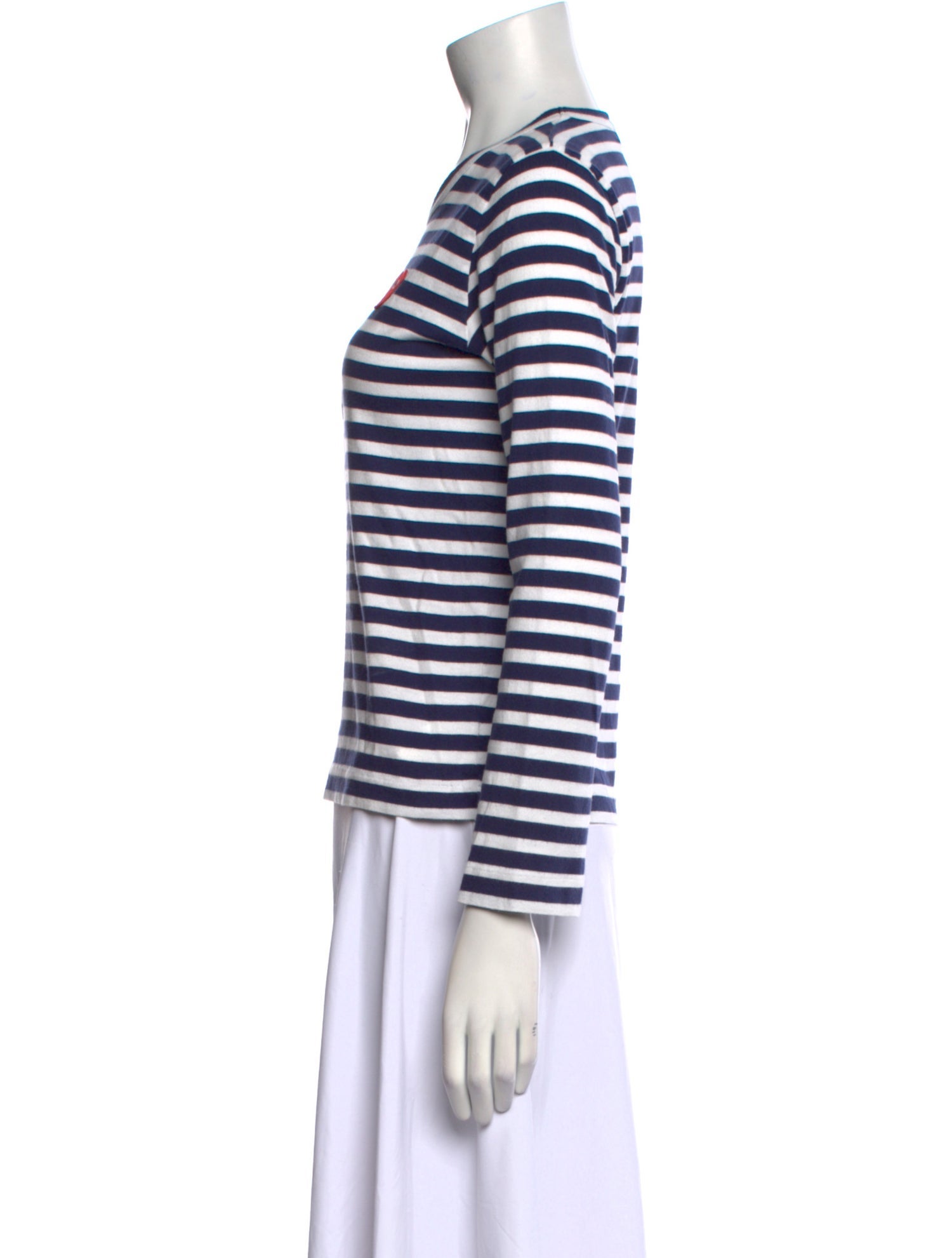 Comme des Garçons Play Striped Crew Neck Top