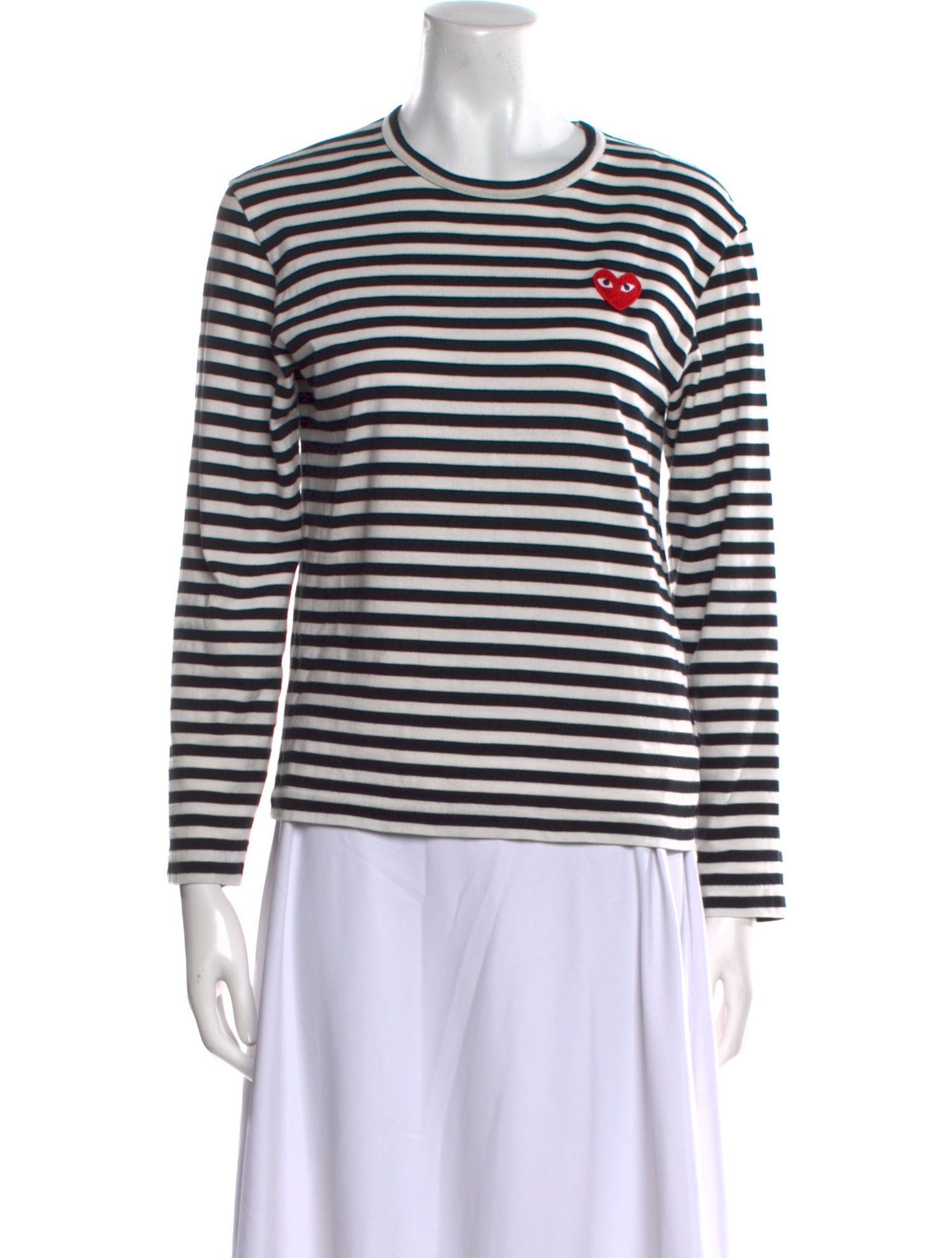 Comme des Garçons Play Striped Crew Neck Top