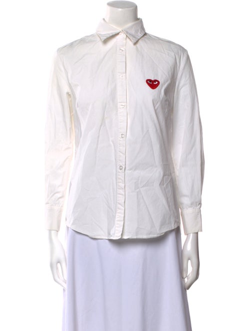 Comme des Garçons Play Play Three-Quarter Sleeve Button-Up Top