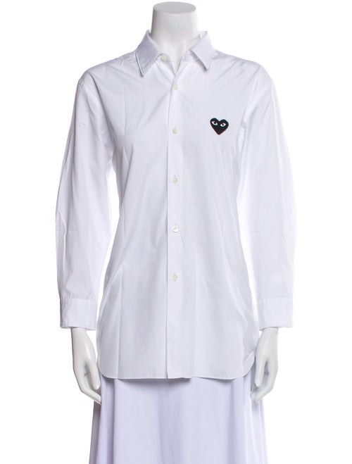 Comme des Garçons Play Three-Quarter Sleeve Button-Up Top