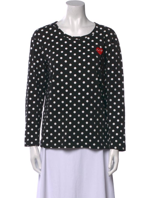 Comme des Garçons Play Polka Dot Print Scoop Neck Blouse