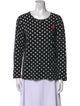 Comme des Garçons Play Polka Dot Print Scoop Neck Blouse
