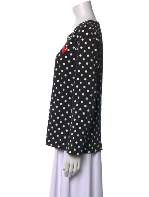 Comme des Garçons Play Polka Dot Print Scoop Neck Blouse