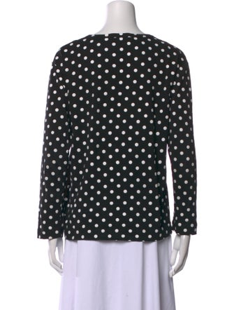 Comme des Garçons Play Polka Dot Print Scoop Neck Blouse