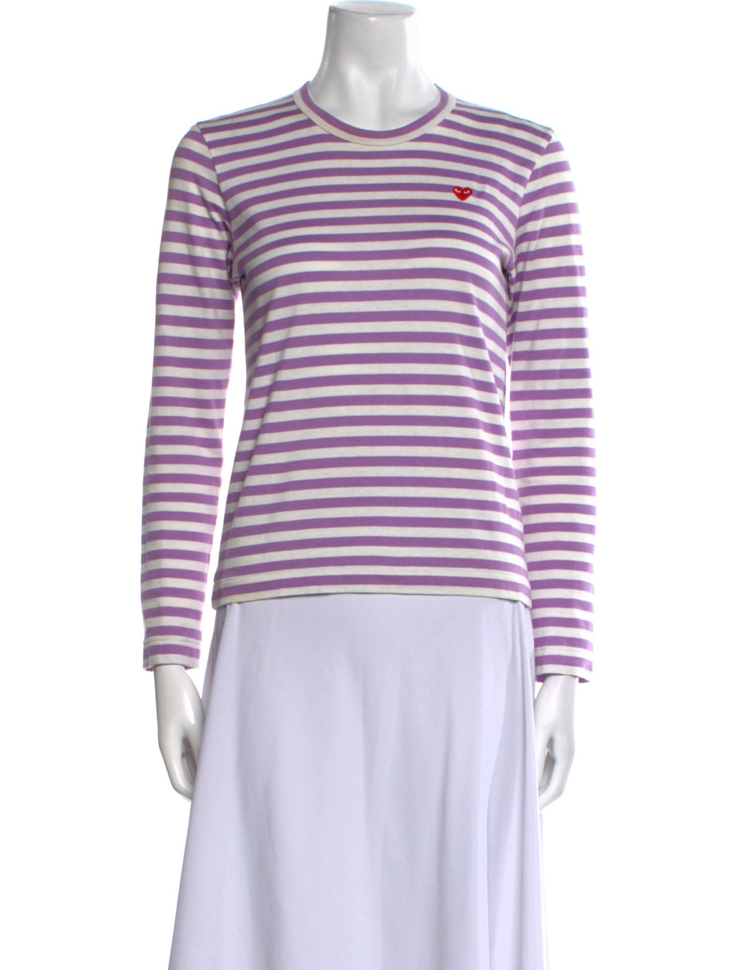 Comme des Garçons Play Striped Crew Neck Top
