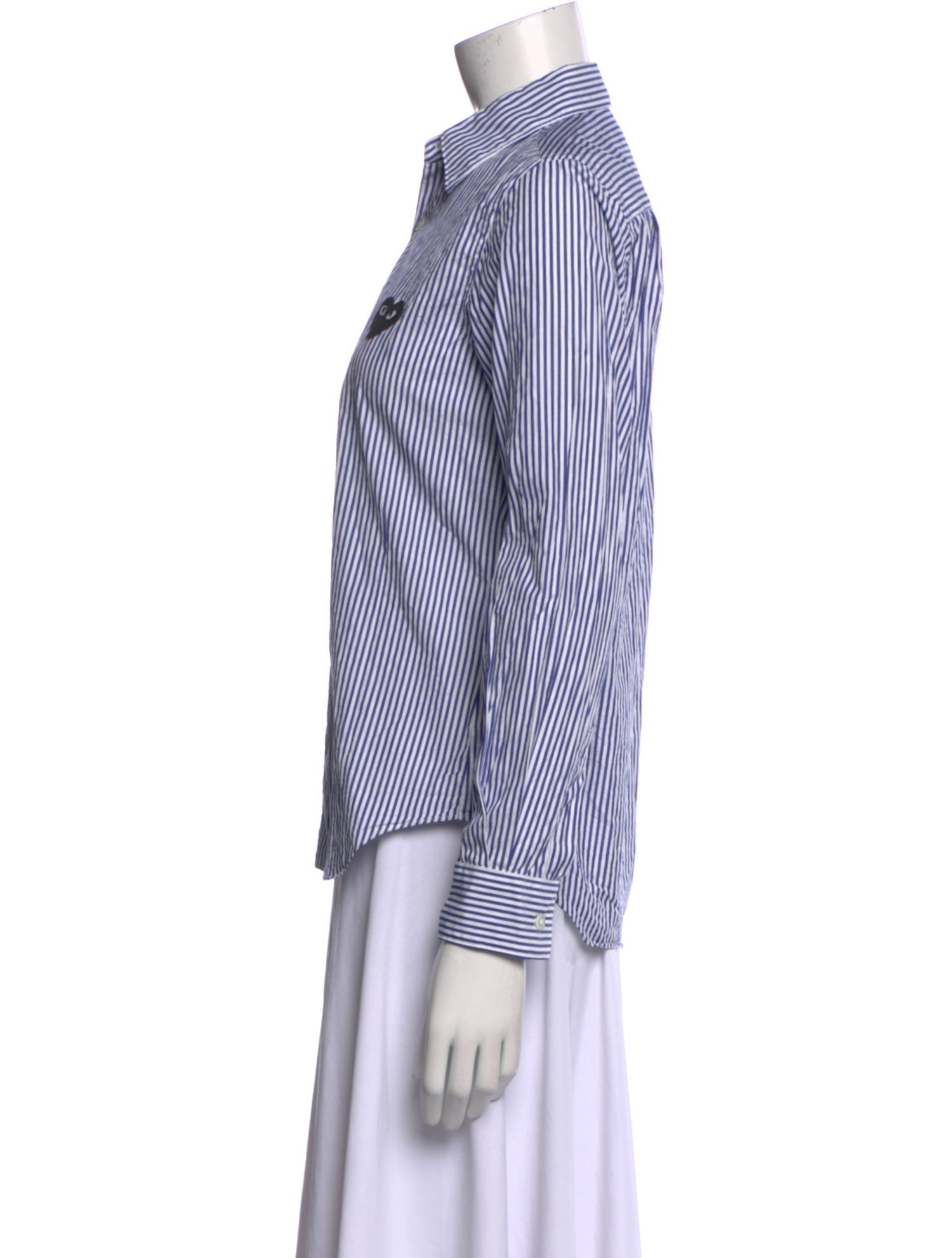 Comme des Garçons Play Striped Long Sleeve Button-Up Top w/ Tags