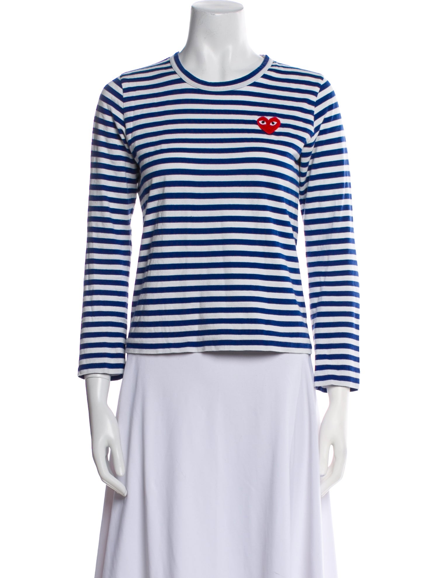 Comme des Garçons Play Striped Crew Neck Top