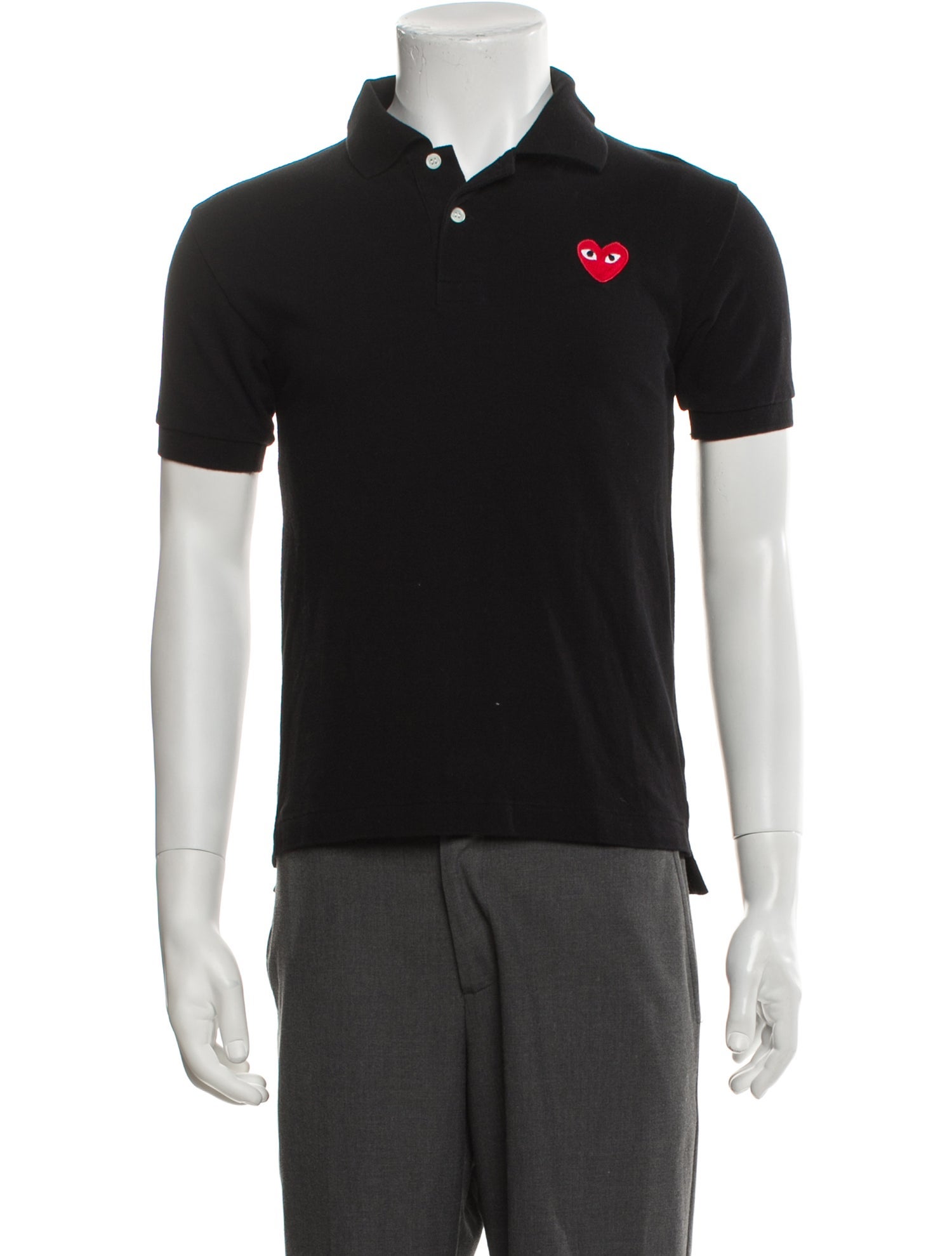 Comme des Garçons Play Collar Short Sleeve Polo Shirt