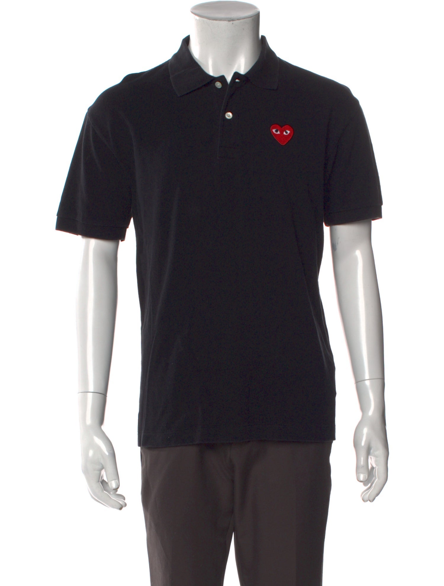 Comme des Garçons Play Collar Short Sleeve Polo Shirt