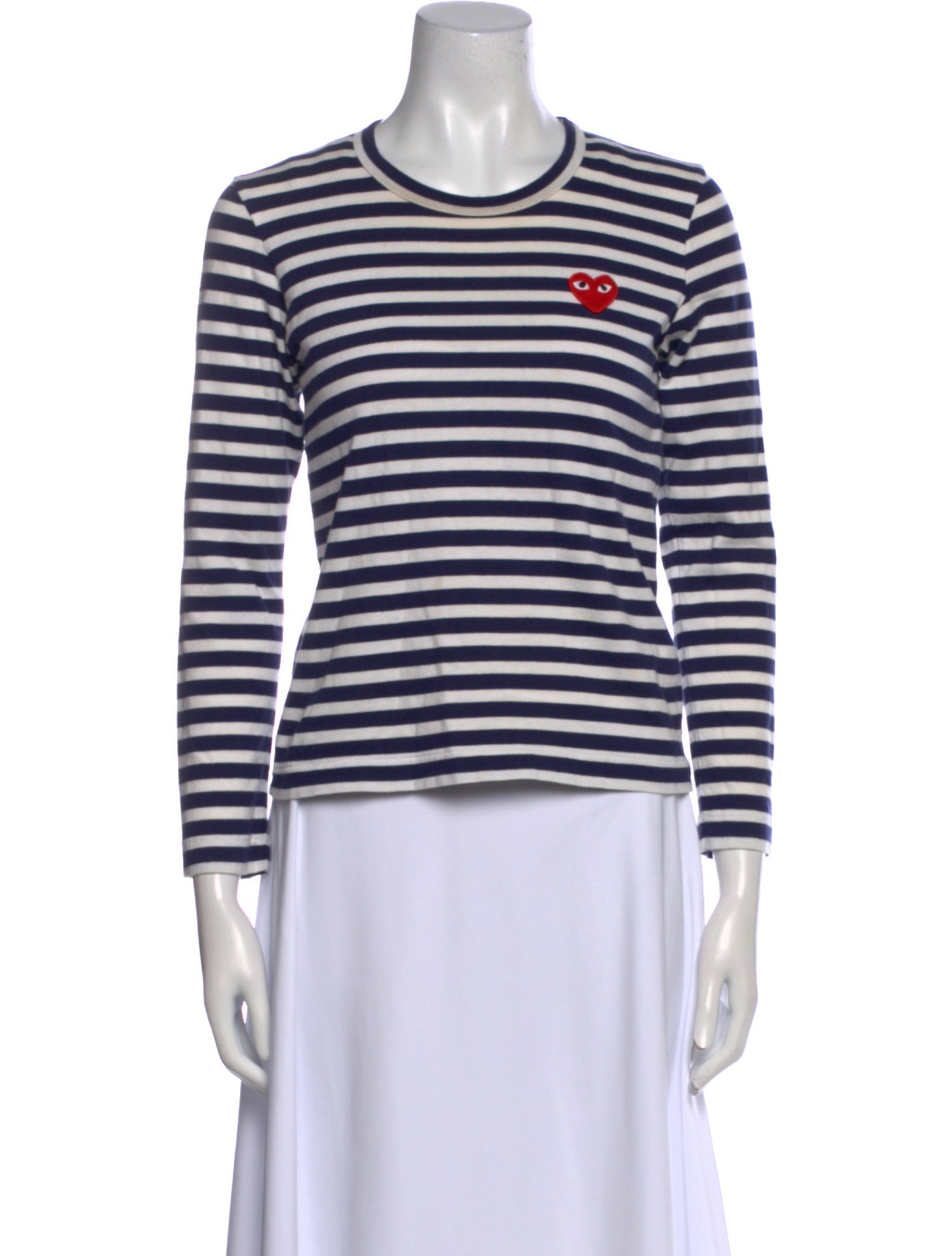 Comme des Garçons Play Striped Crew Neck Top