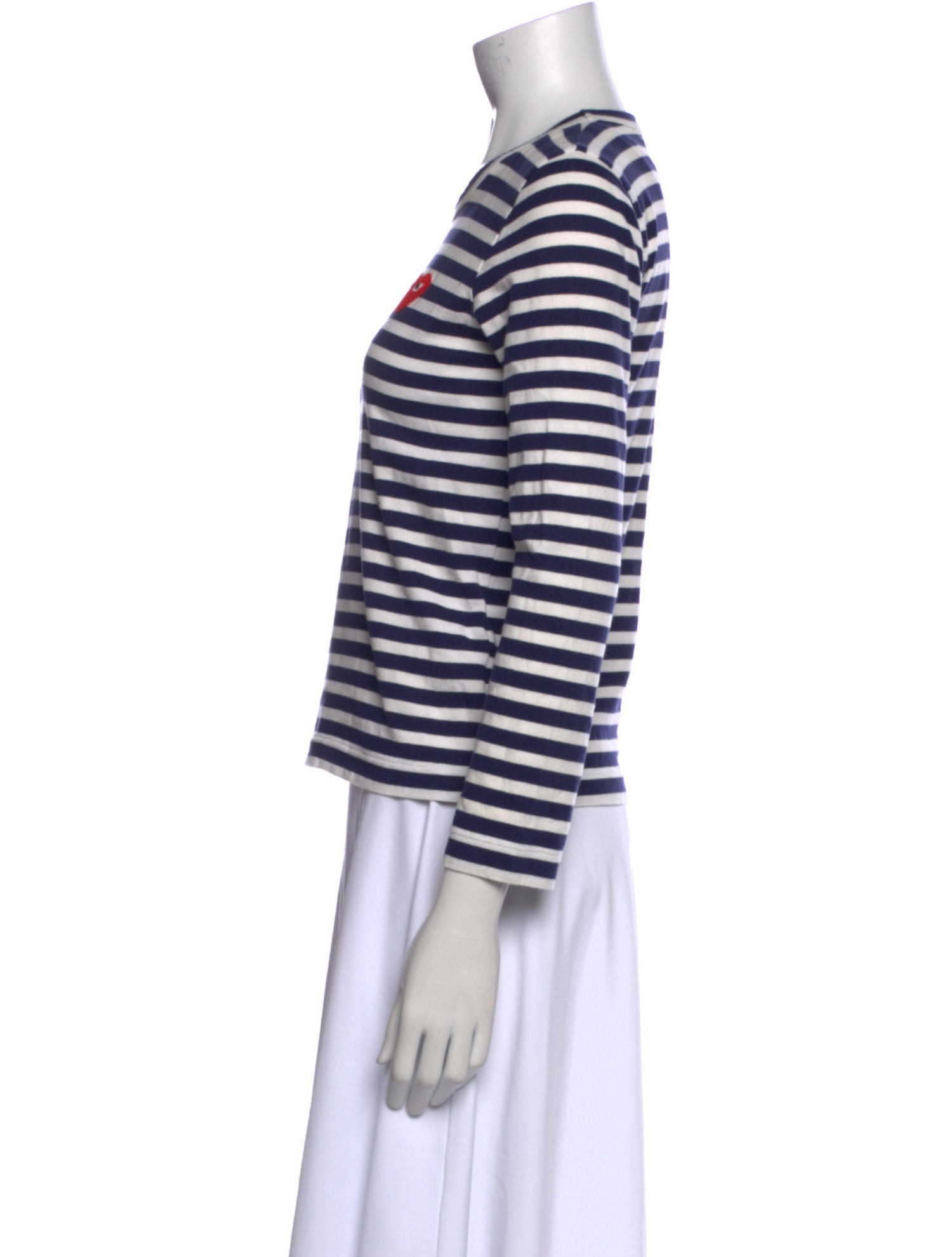 Comme des Garçons Play Striped Crew Neck Top