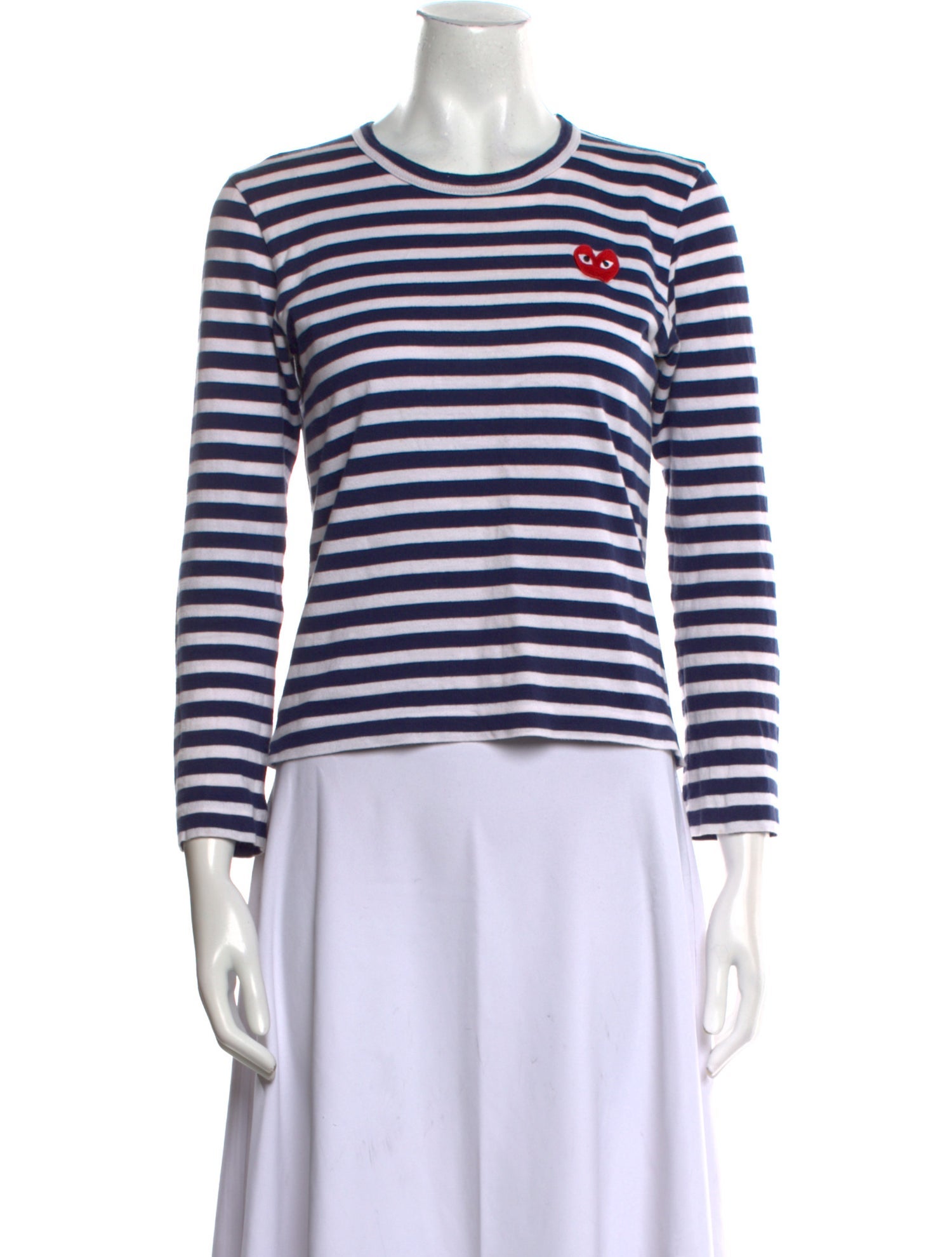 Comme des Garçons Play Striped Crew Neck Top