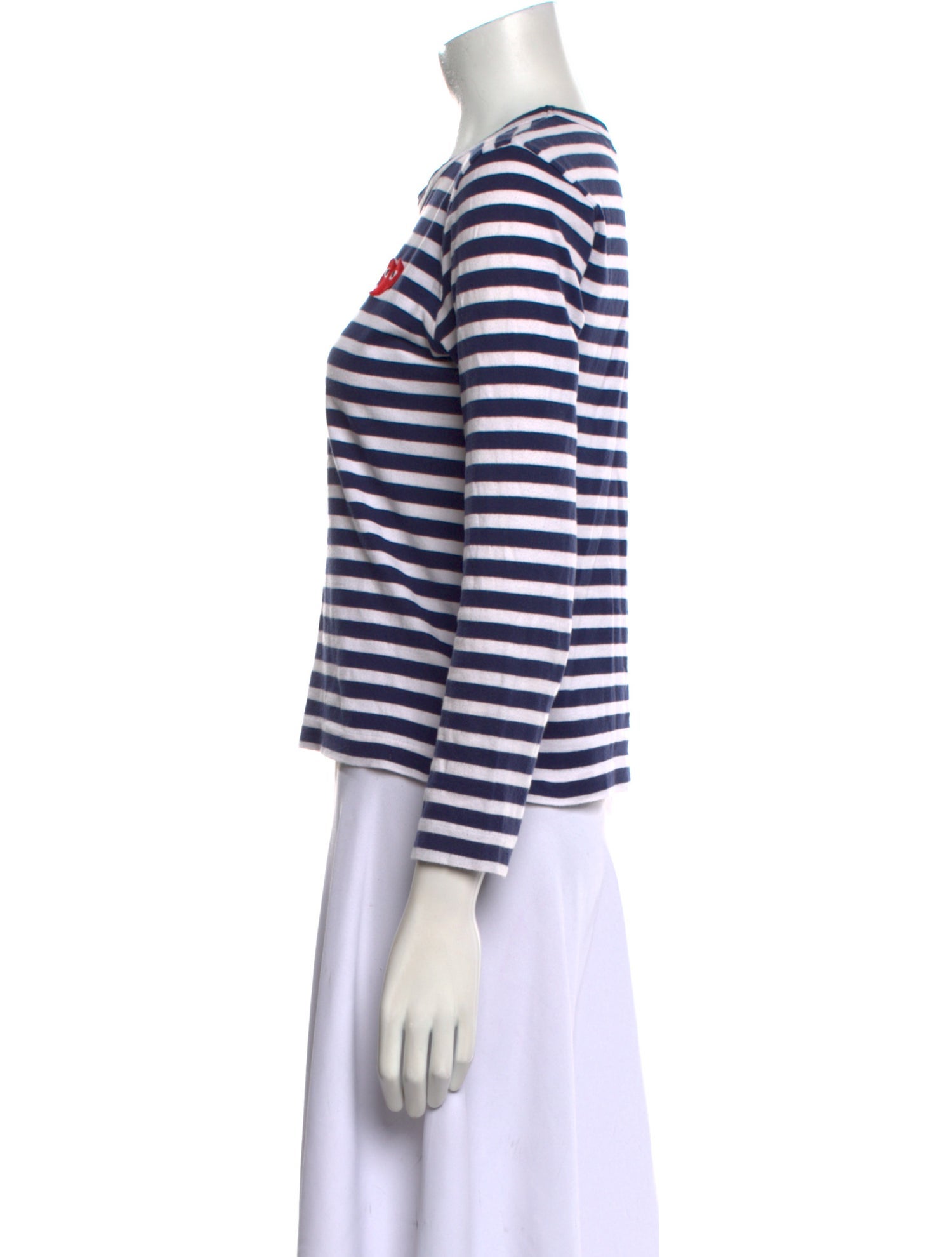 Comme des Garçons Play Striped Crew Neck Top