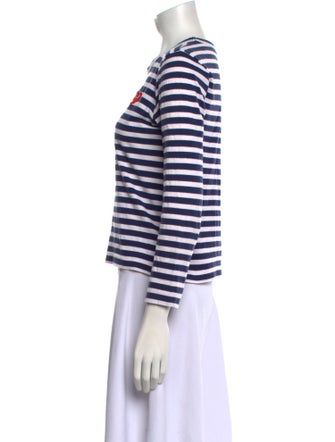 Comme des Garçons Play Striped Crew Neck Top