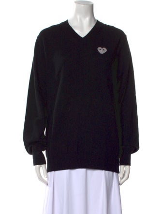 Comme des Garçons Play Wool V-Neck Sweater