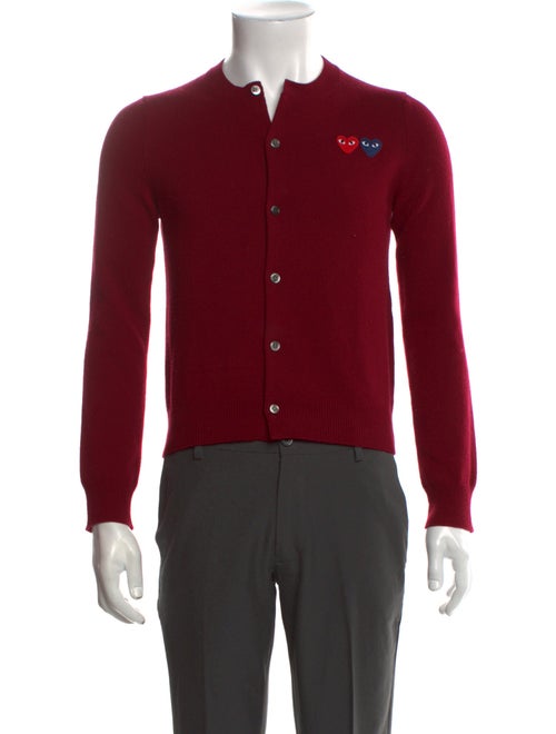 Comme des Garçons Play Wool Mock Neck Cardigan