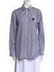 Comme des Garçons Play Striped Long Sleeve Button-Up Top