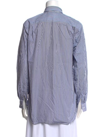 Comme des Garçons Play Striped Long Sleeve Button-Up Top