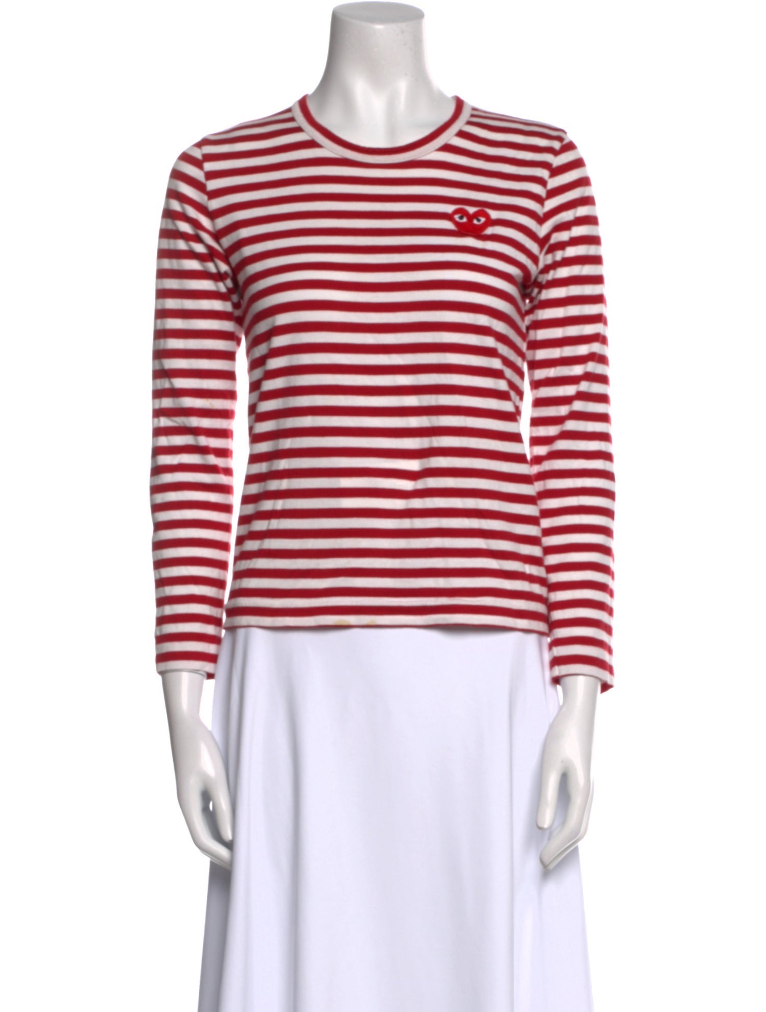 Comme des Garçons Play Striped Crew Neck Top
