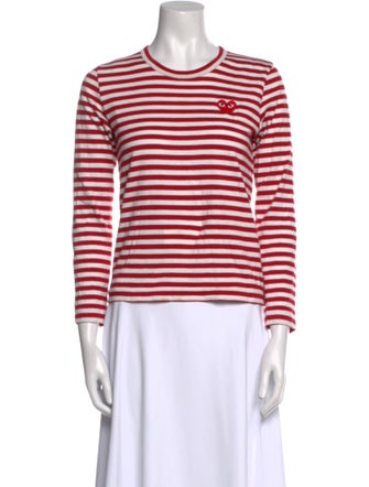 Comme des Garçons Play Striped Crew Neck Top