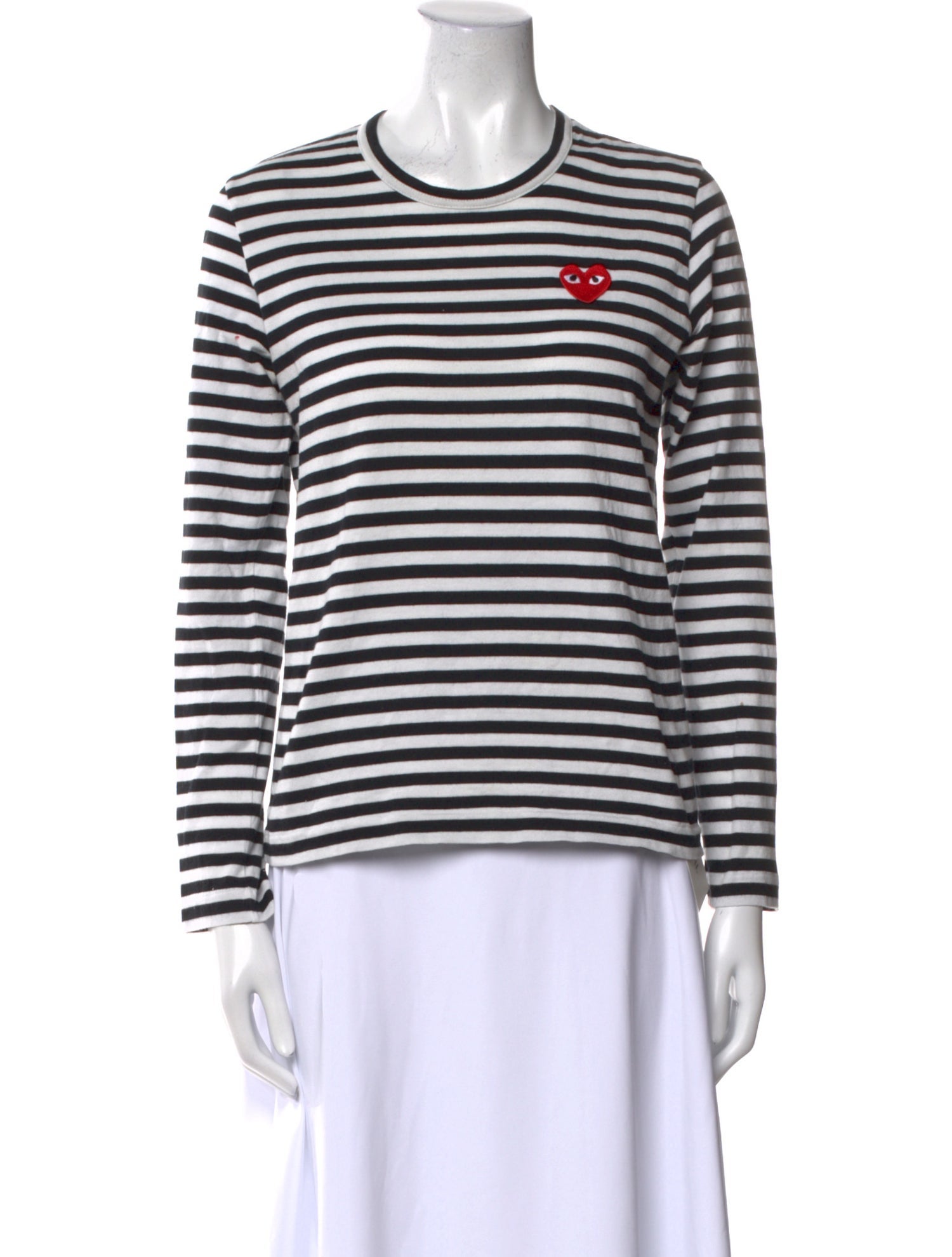 Comme des Garçons Play Striped Crew Neck Top
