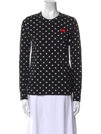 Comme des Garçons Play Polka Dot Print Crew Neck Top