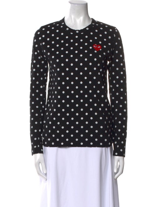 Comme des Garçons Play Polka Dot Print Crew Neck Top