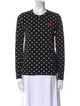 Comme des Garçons Play Polka Dot Print Crew Neck Top