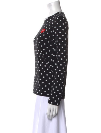 Comme des Garçons Play Polka Dot Print Crew Neck Top