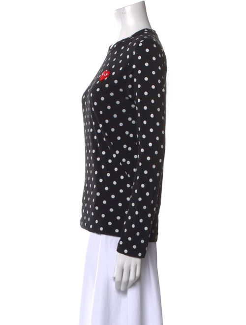Comme des Garçons Play Polka Dot Print Crew Neck Top
