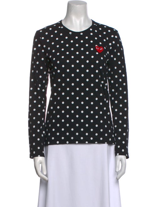Comme des Garçons Play Polka Dot Print Crew Neck Blouse