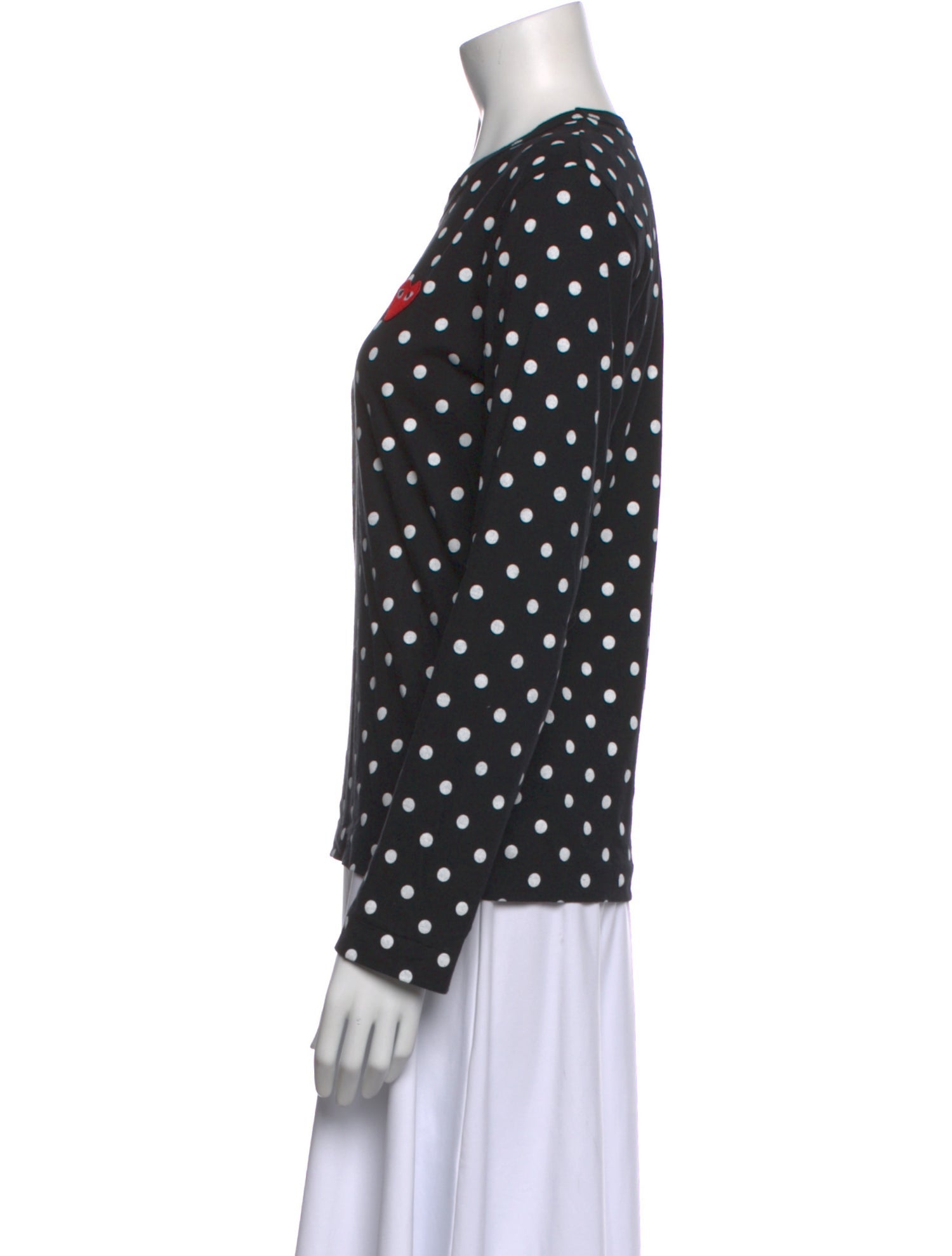Comme des Garçons Play Polka Dot Print Crew Neck Blouse