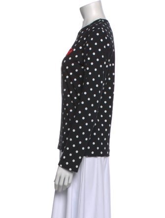 Comme des Garçons Play Polka Dot Print Crew Neck Blouse