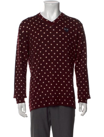 Comme des Garçons Play Wool Polka Dot Print Cardigan