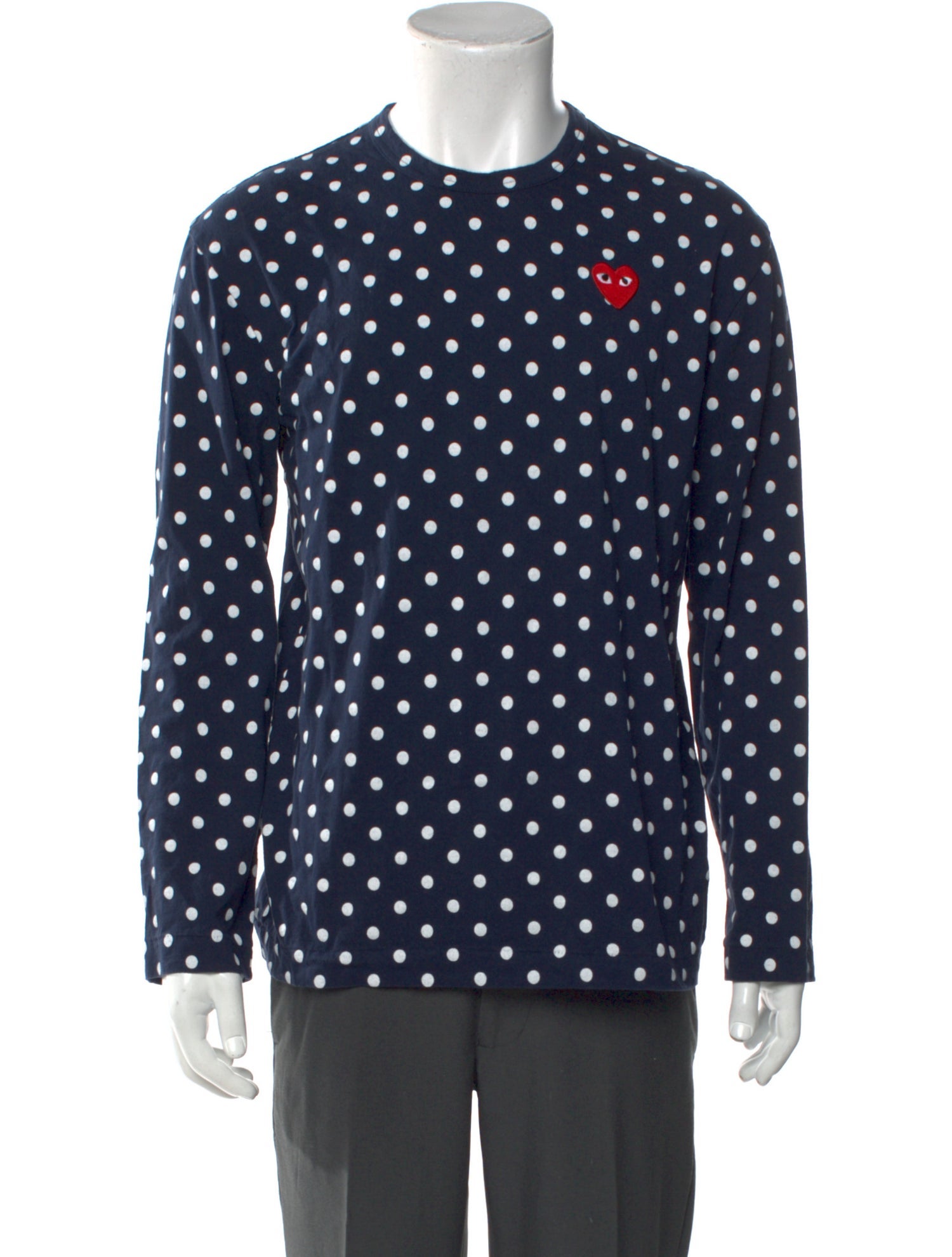 Comme des Garçons Play Polka Dot Print Crew Neck T-Shirt