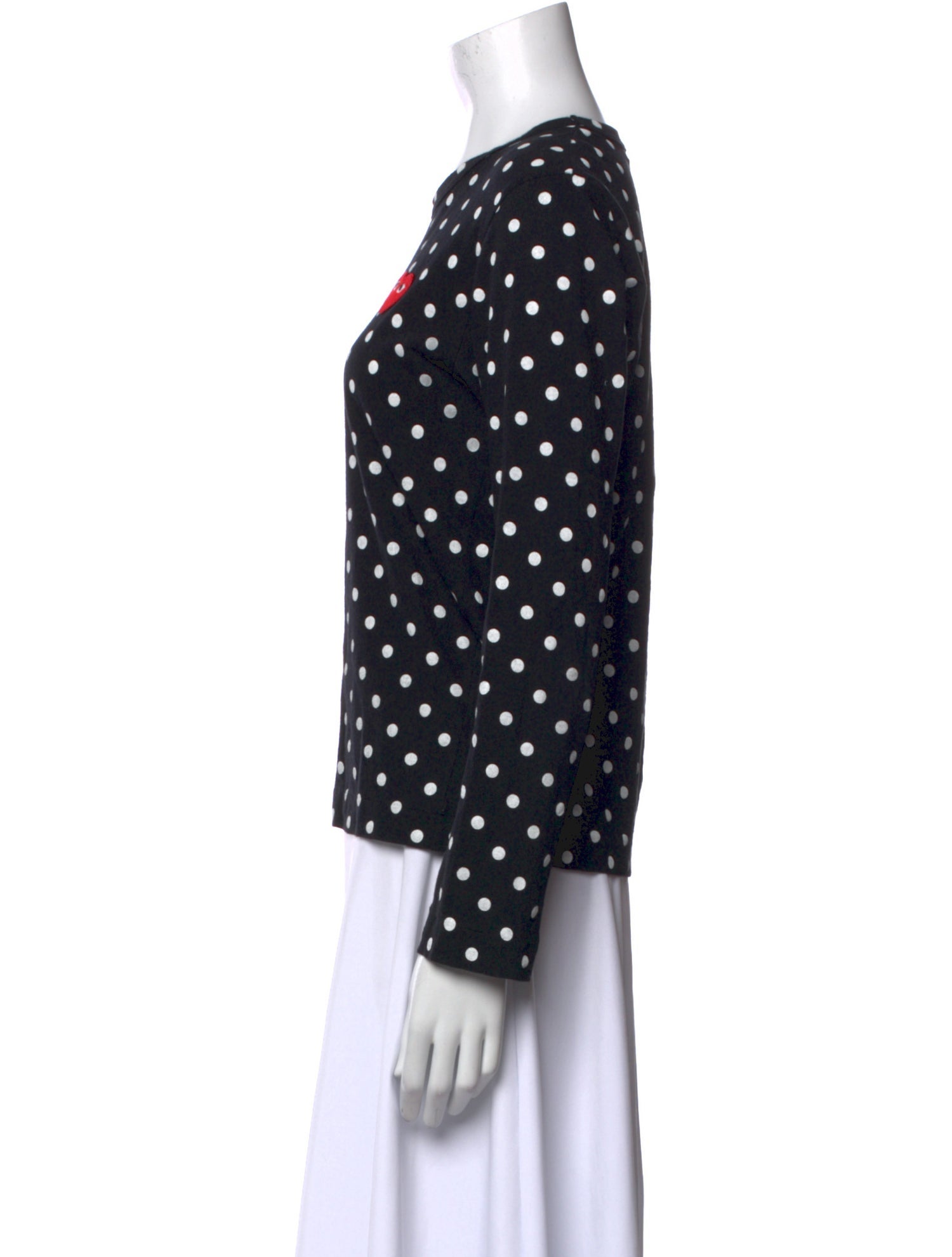 Comme des Garçons Play Polka Dot Print Crew Neck Top