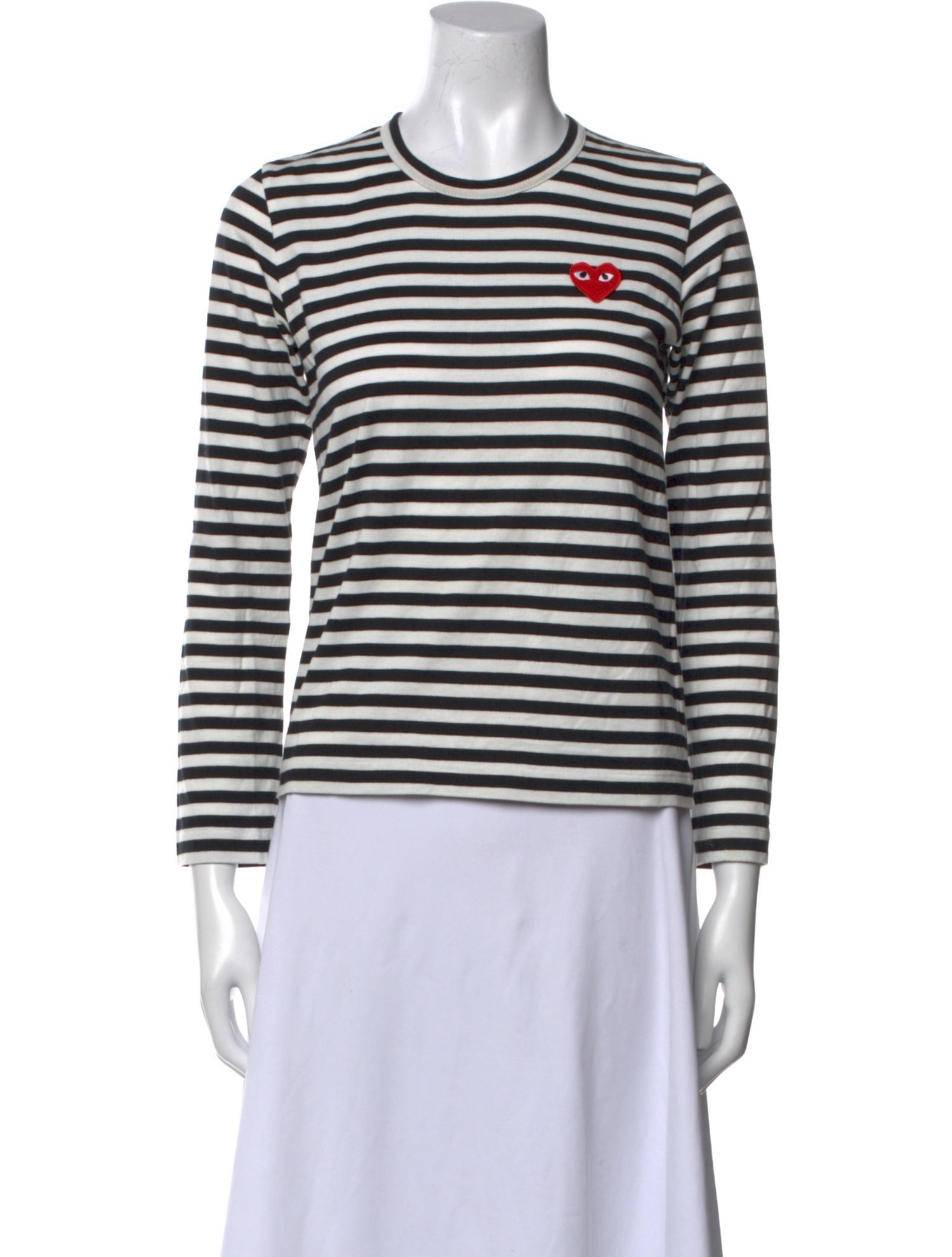 Comme des Garçons Play Striped Crew Neck Top