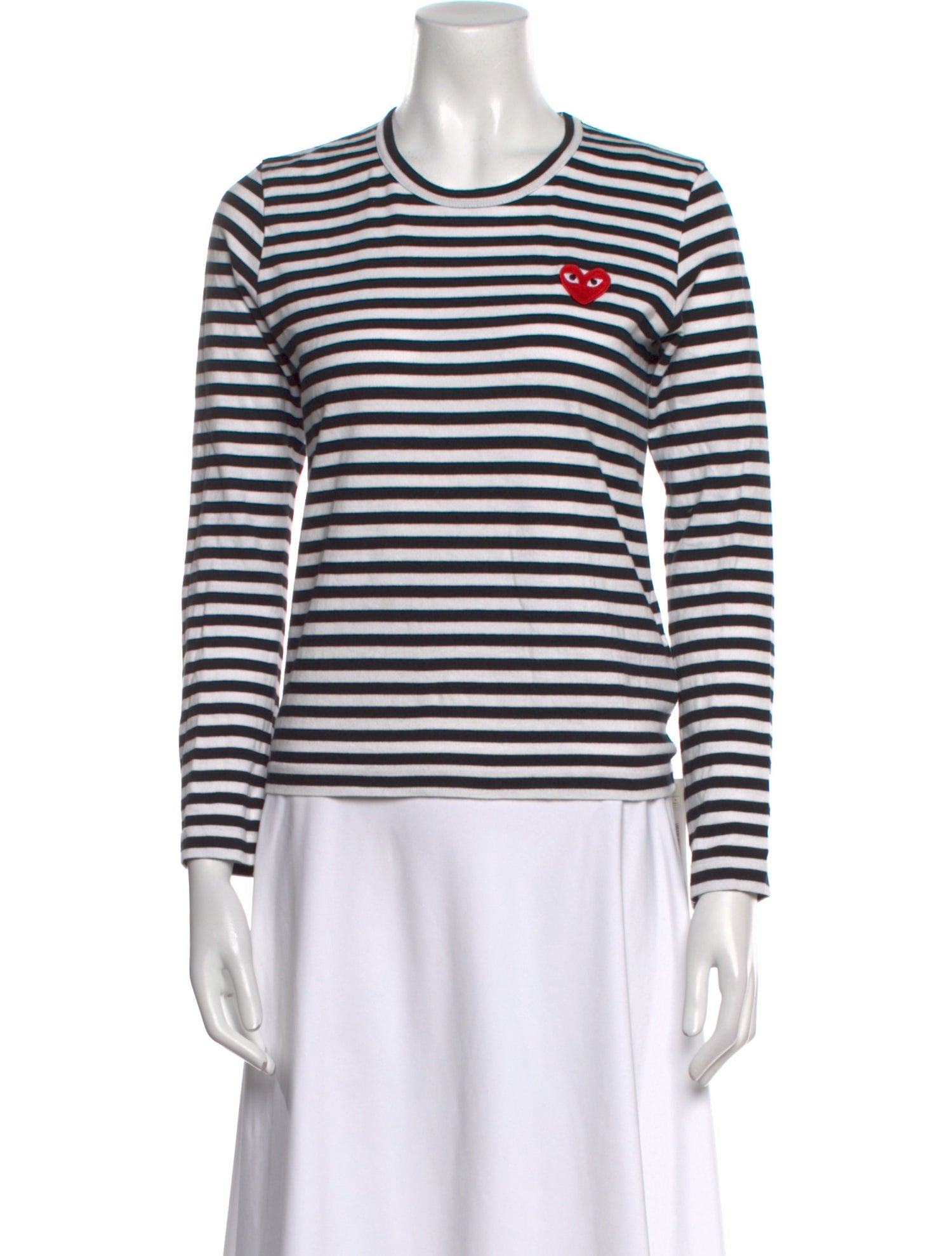 Comme des Garçons Play Striped Crew Neck Top