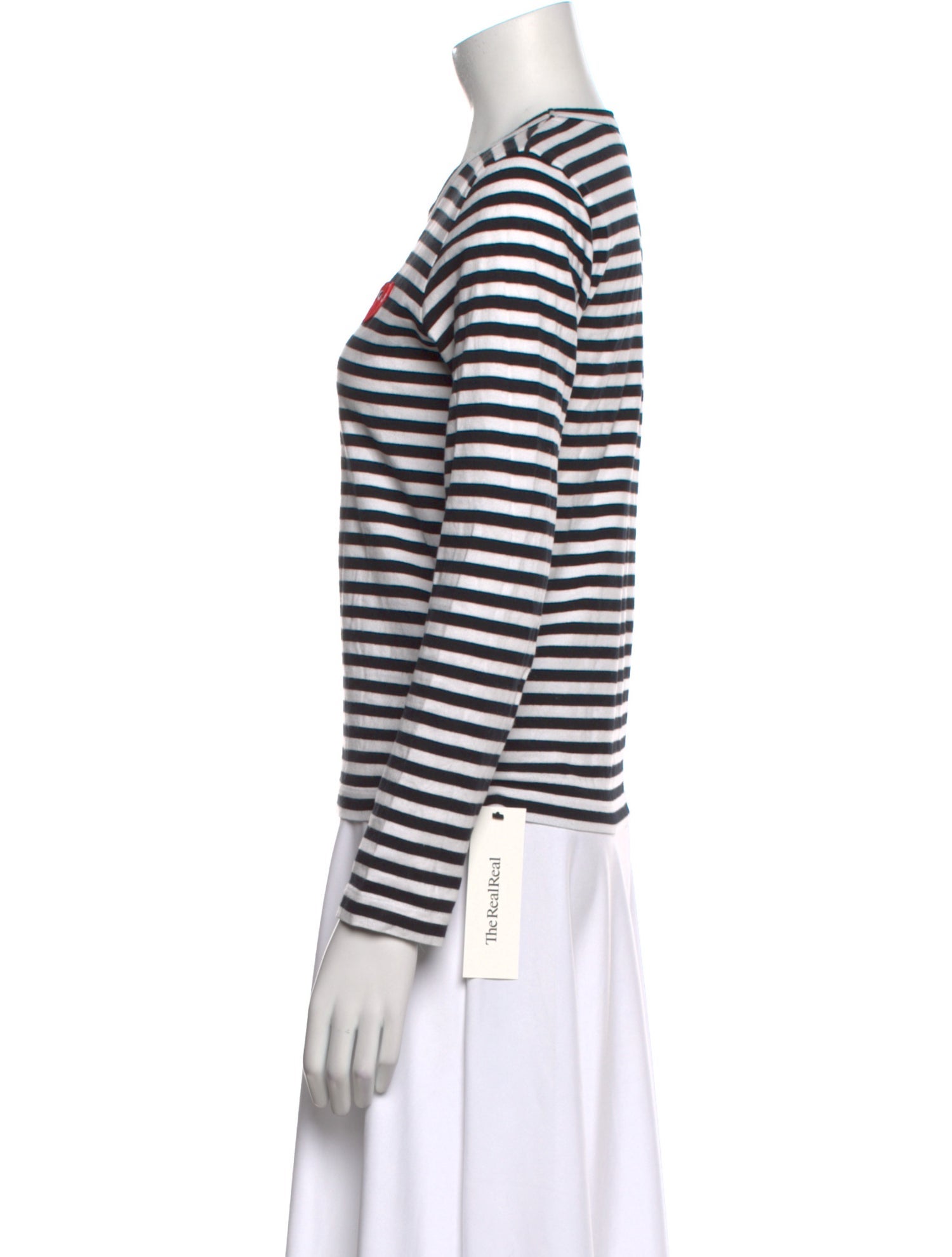 Comme des Garçons Play Striped Crew Neck Top