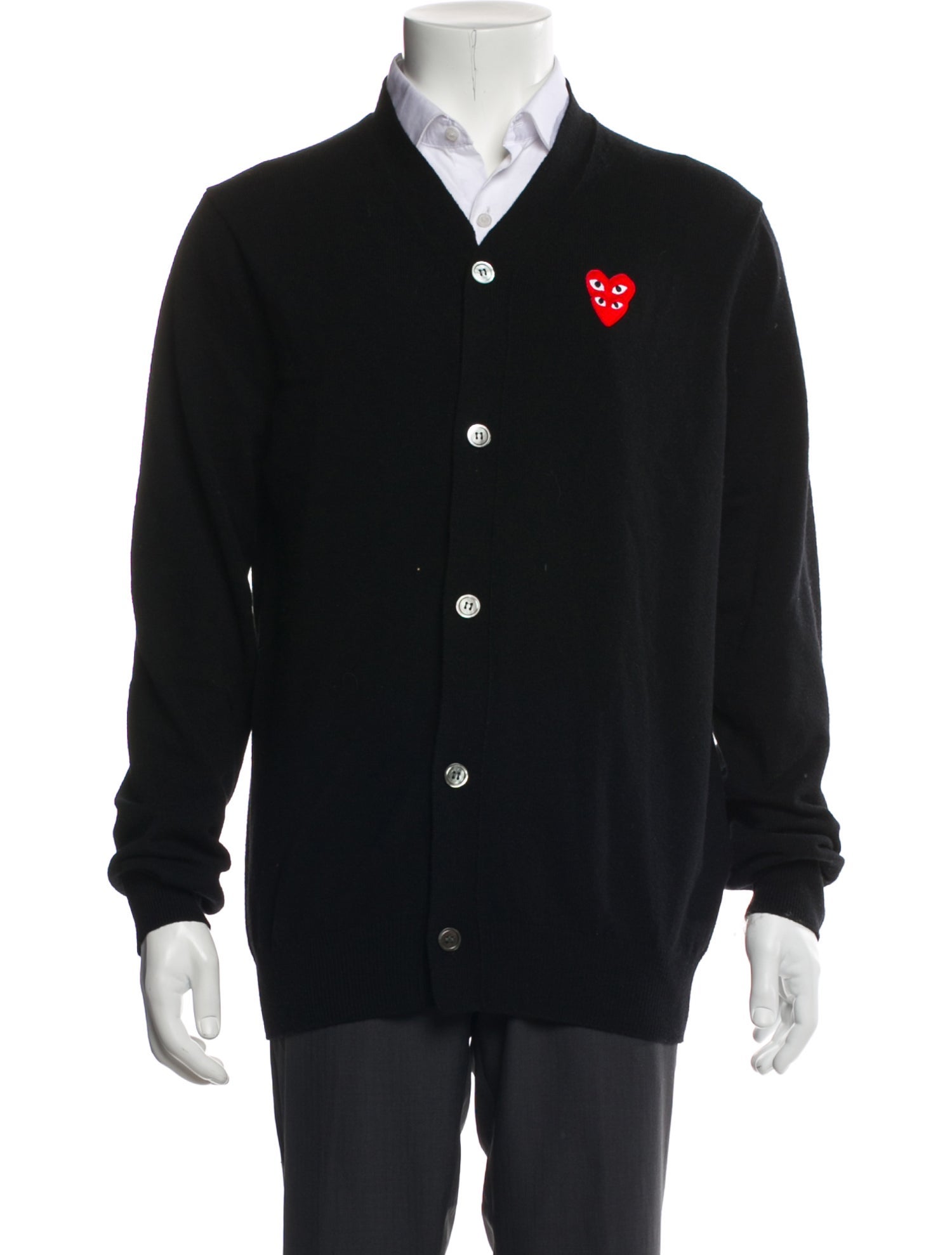 Comme des Garçons Play Wool V-Neck Cardigan w/ Tags