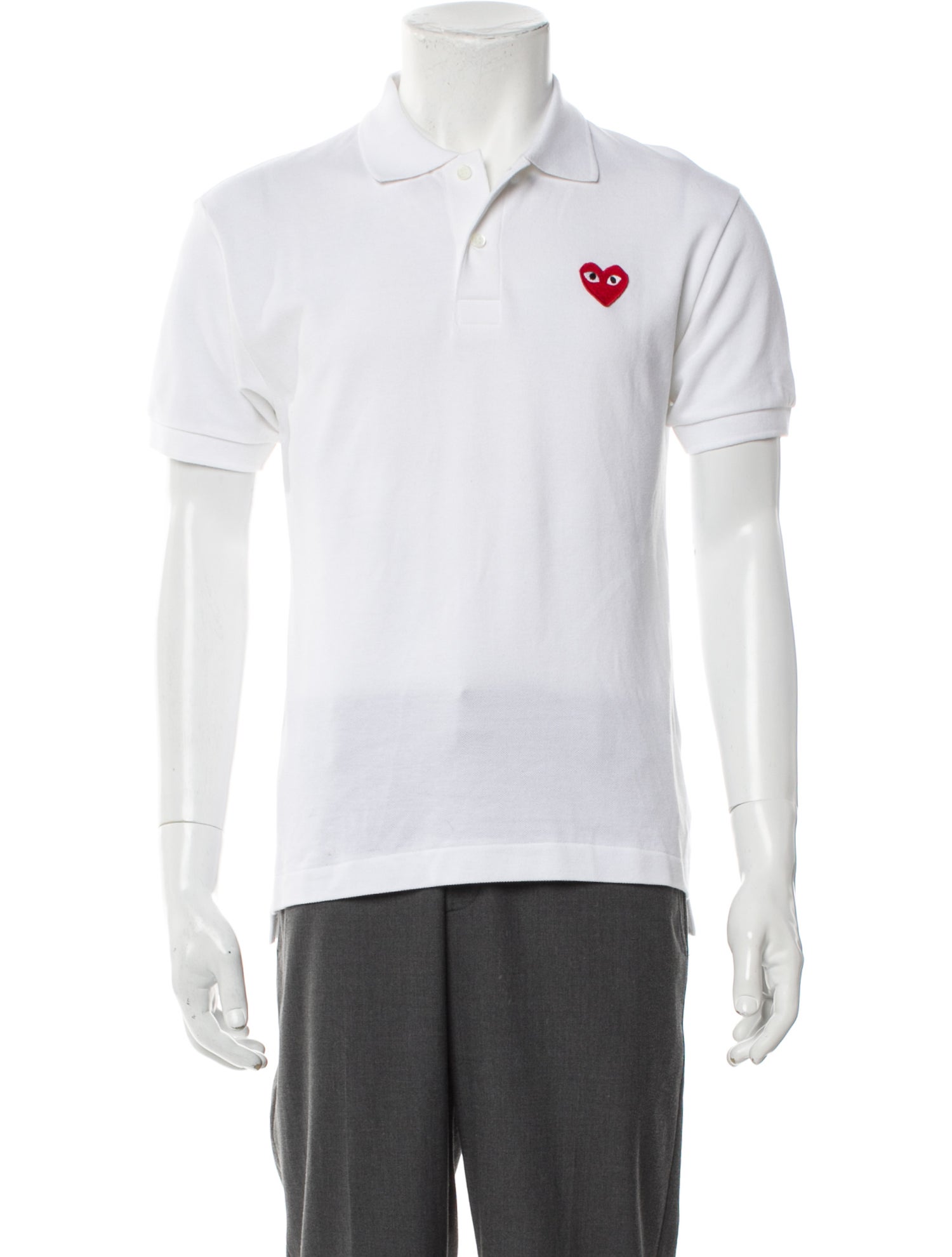 Comme des Garçons Play Collar Short Sleeve Polo Shirt